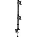 StarTech.com Vertical Desk Mount Dual Monitor Arm - for Monitors 13 to 27 - Adjustable - Desk Clamp/Grommet-Hole Mount - Dual VESA Monitors - Black
