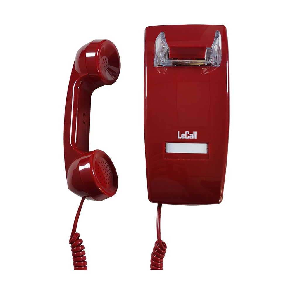 LeCall Emergency Phone/Emergency Wall Phone/Hotline Dialer Telephone, Auto Dial 911 and Programmable, No Dial keypad, TEP301