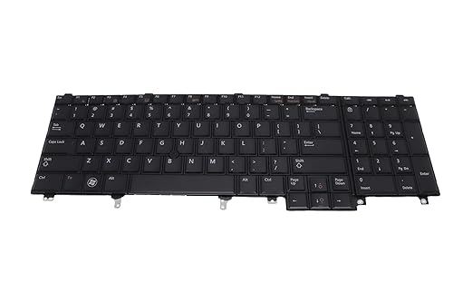 LeFix US Non-Backlit Keyboard with Pointer Compatible with Dell Latitude E6520 E6530 E6540 E5520 E5520M E5530|Orange Print of Function