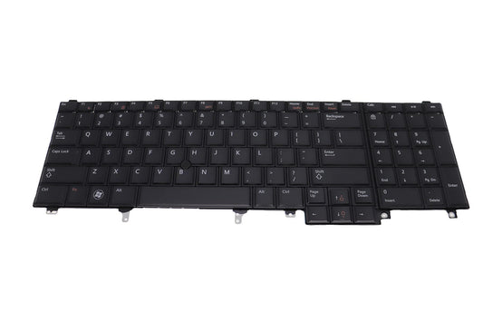 LeFix US Non-Backlit Keyboard with Pointer Compatible with Dell Latitude E6520 E6530 E6540 E5520 E5520M E5530|Orange Print of Function