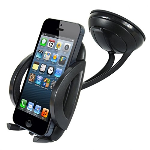 Heavy Duty Easy Mount Car Holder Dash Windshield Dock for iPhone SE, 6 6S, 6 and 6S Plus, 5S 5C 5 5G 4S (All Carriers Including at&T, T-Mobile