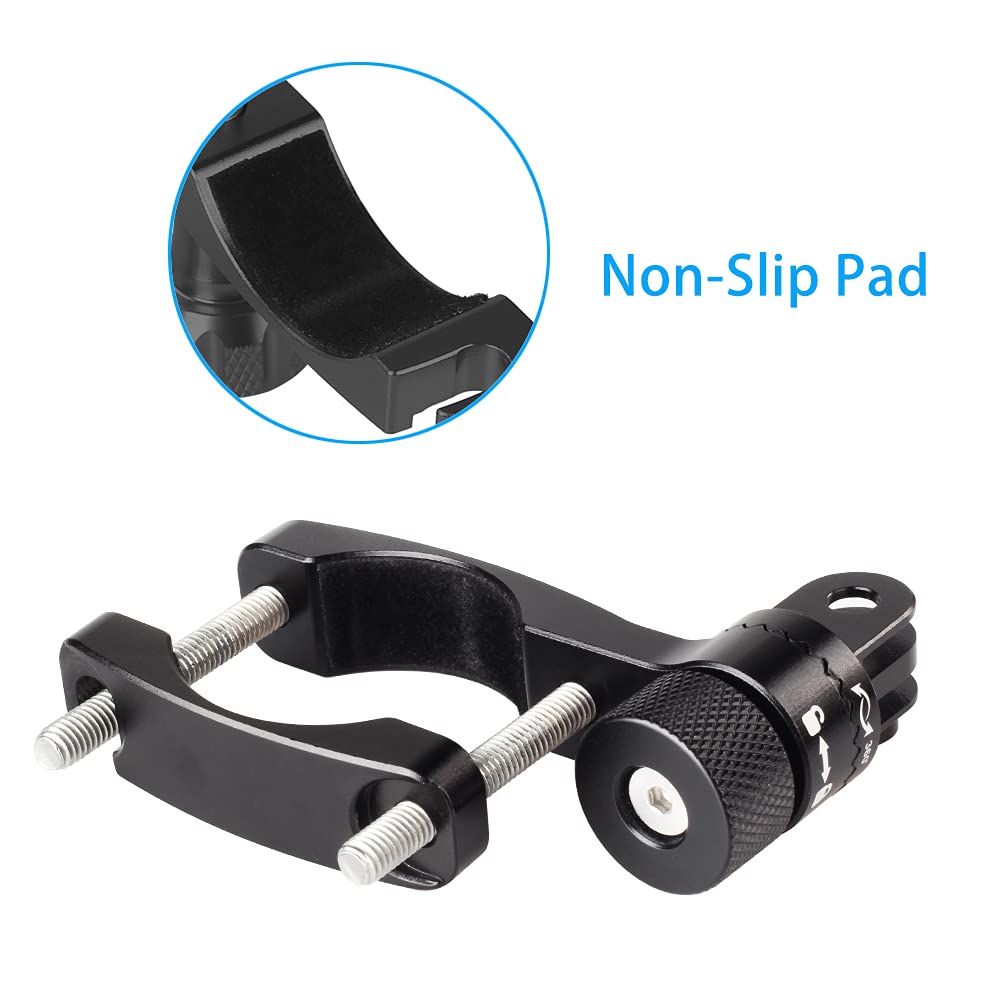 HSU Bike Handlebar Mount for GoPro, 360° Rotation Seat Post, 0.6-1.3inch Go Pro Motorcycle Mount Compatible with Hero 13/12/11/10/9/8/7/6, DJI Osmo