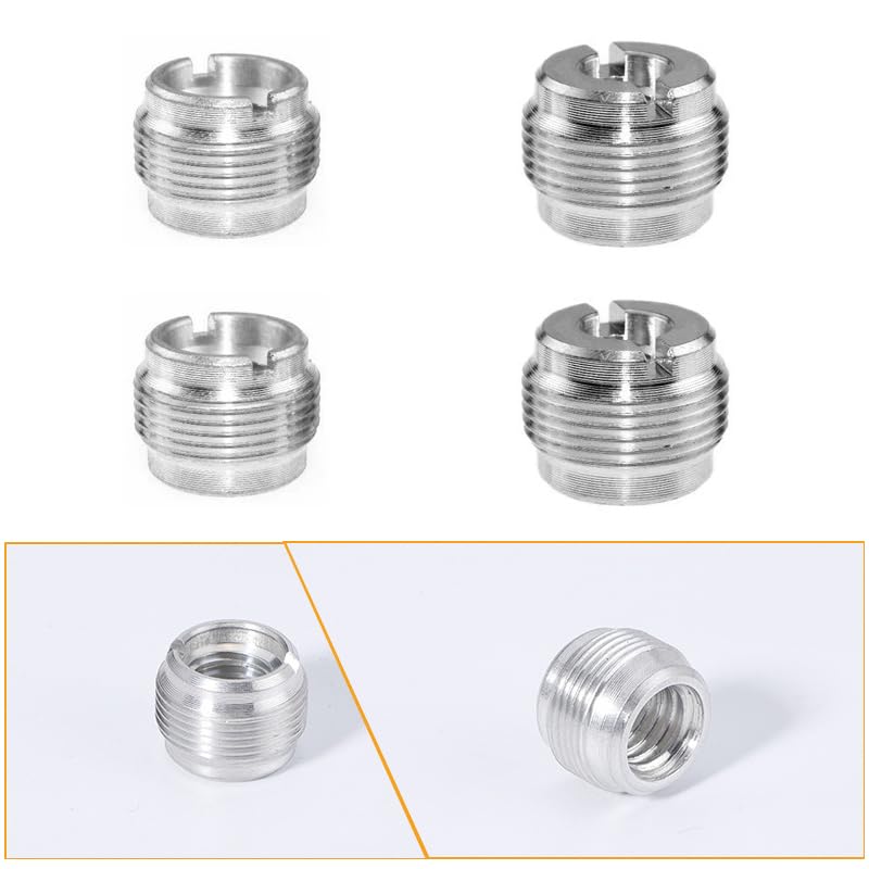 ThtRht 4 Pack Microphone Clip Adapter 1/4'' to 5/8'' to 3/8'' Thread Screw Set Microphone Holder Connector Converter for Mic Stand Holder Condenser