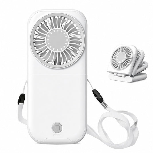 Allxin Foldable Neck Fan, High Speed Mini Handheld Fan with 9880RPM Turbo Motor, 4-Gear Portable Personal Cooling Fan for Travel Office Gym