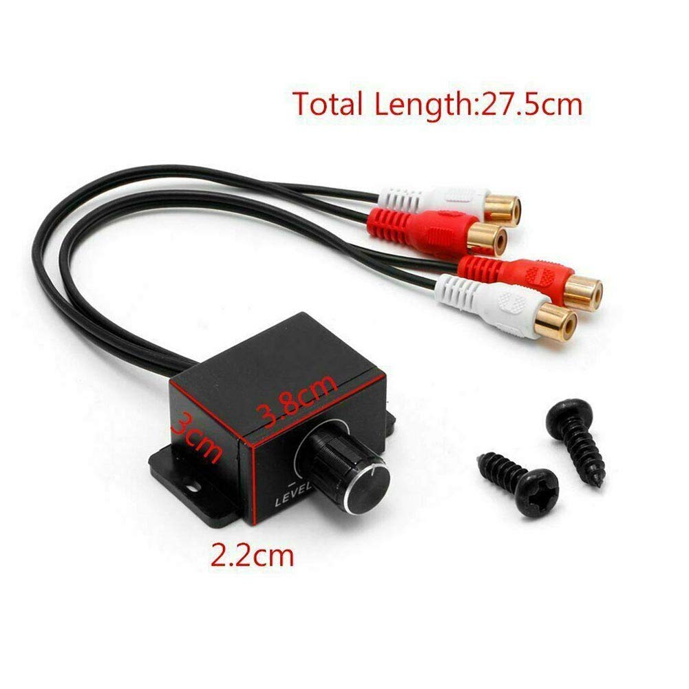 GEZICHTA Universal Car Audio Amplifier with Volume & Sub Volume Control, Bass Gain Level Knob & Cable