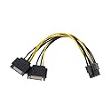 axGear Dual SATA to PCI-E Power Cable 15Pin SATA to 8 pin / 6 pin Video Card Power Wire