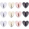 Wvapzwr 12Pcs Phone Charm Hook,Finger Ring Loop Stand for DIY Hanging, Heart Phone Holder,Adhesive Phone Finger Grip Loop Stand Metal Phone Charm