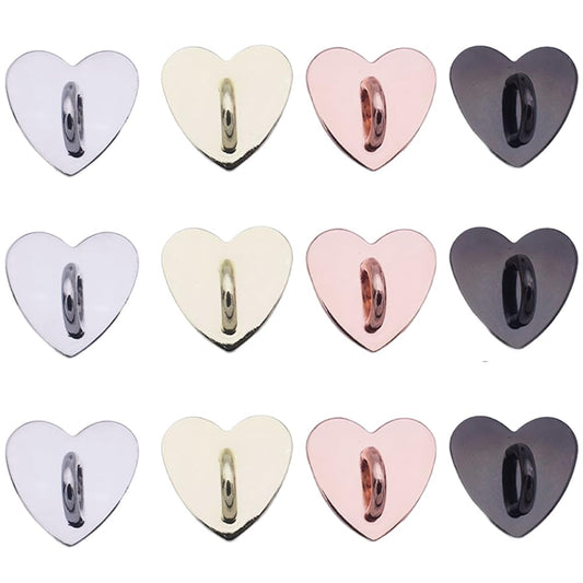 Wvapzwr 12Pcs Phone Charm Hook,Finger Ring Loop Stand for DIY Hanging, Heart Phone Holder,Adhesive Phone Finger Grip Loop Stand Metal Phone Charm