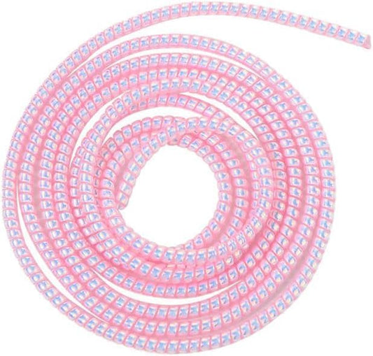 Cable Protector Animal Proof Wire Repair, Pink Cord Protector for Pets Headphone Saver Spiral Cable Wrap Strain Relief, Cord Sleeve for Phone Cable