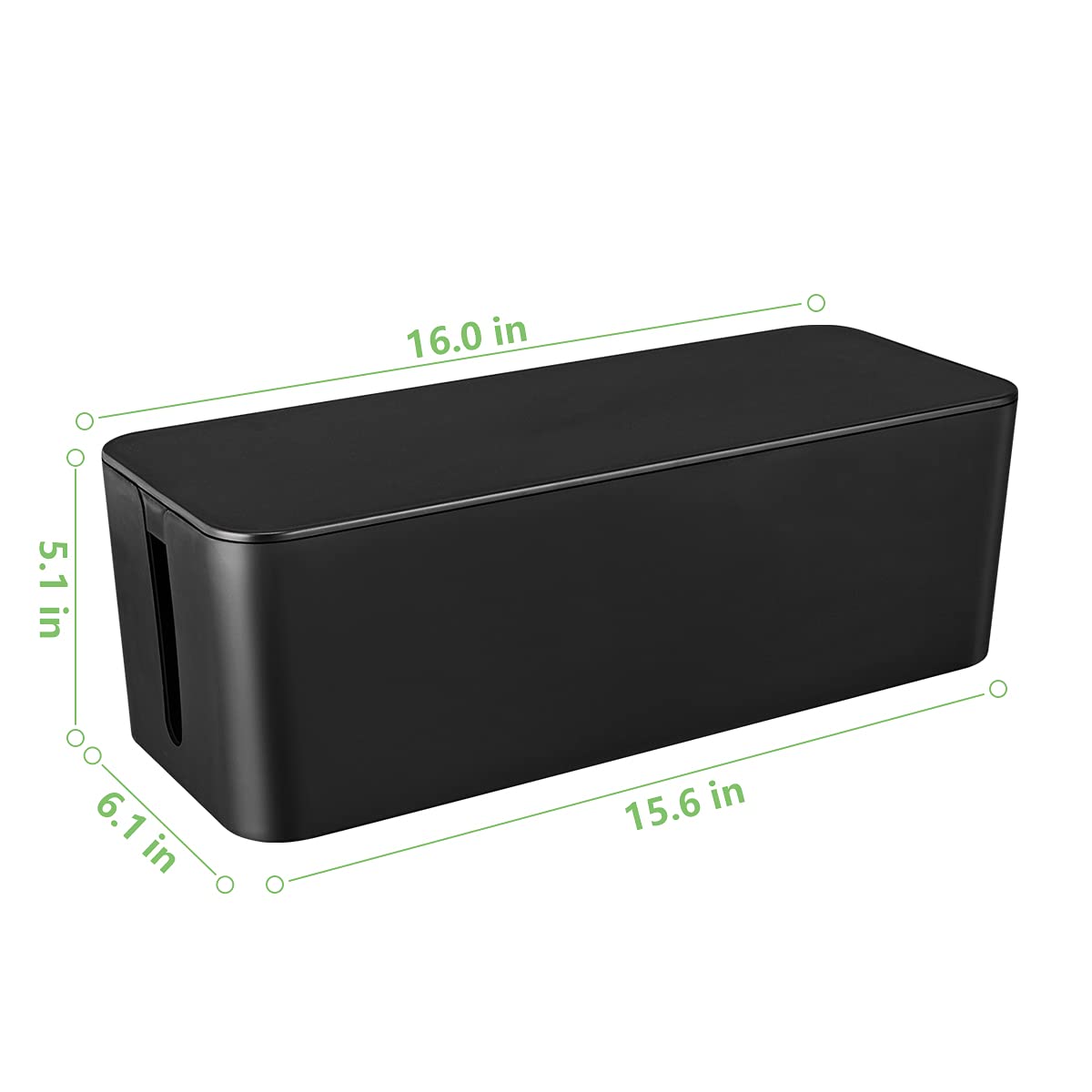 Cable Management Box, Large Cord Organizer Box to Hide Power Strip & Under Desk,TV Computer Wires Cable Organizer Hider Box with Cable Clips&Reusable