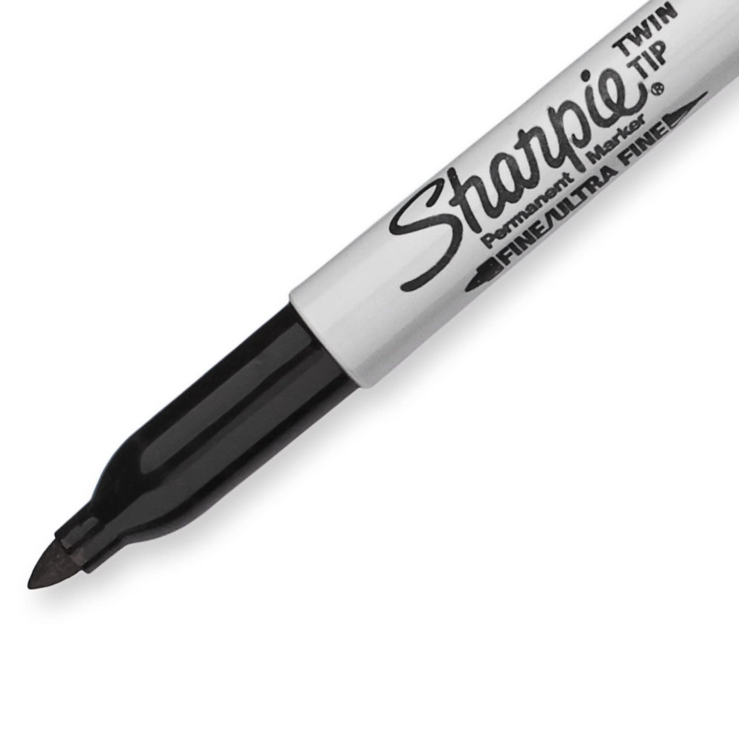 Sharpie Twin Tip Permanent Markers, Fine and Ultra Fine, Black, 4 Count