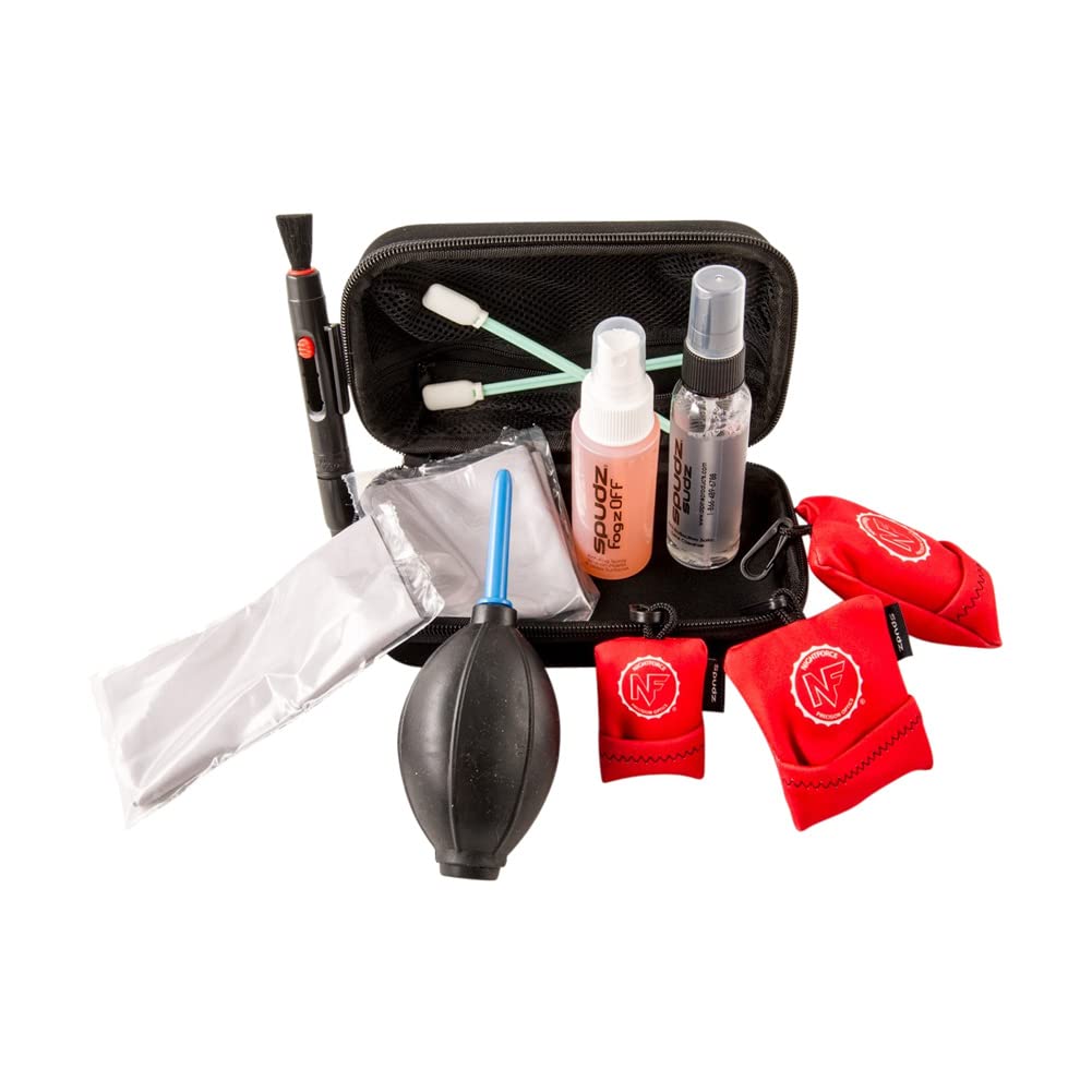 NightForce 12-Piece Professional Optical Cleaning Kit with Fob Cleaning Cloths, Cleaning and Anti-Fog Sprays, Lens Swabs, Dust Blower and Lens Brush