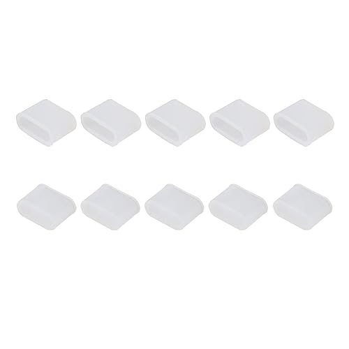 Futheda 10PCS Silicone USB 3.1 Type C Male Interface Port Plug Cover Stopper Anti Dust Cap Protector - Clear