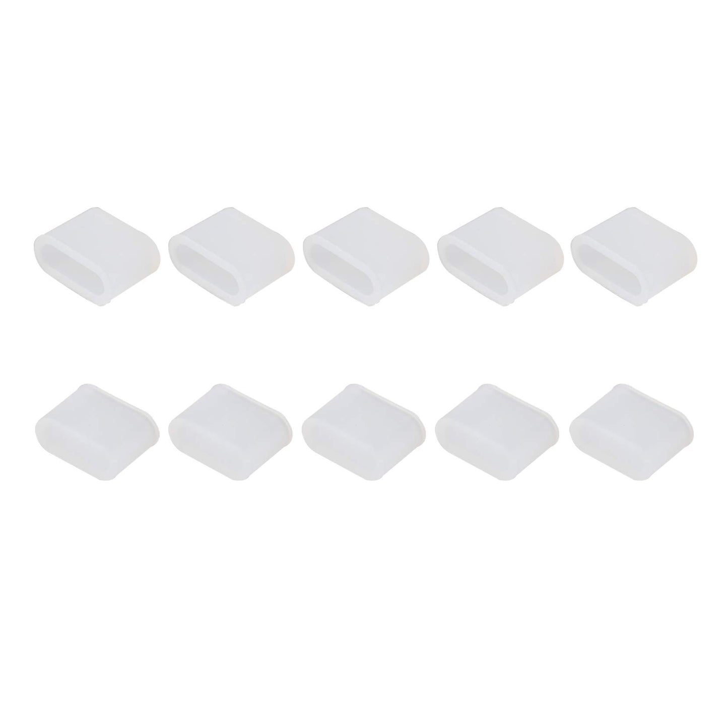 Futheda 10PCS Silicone USB 3.1 Type C Male Interface Port Plug Cover Stopper Anti Dust Cap Protector - Clear