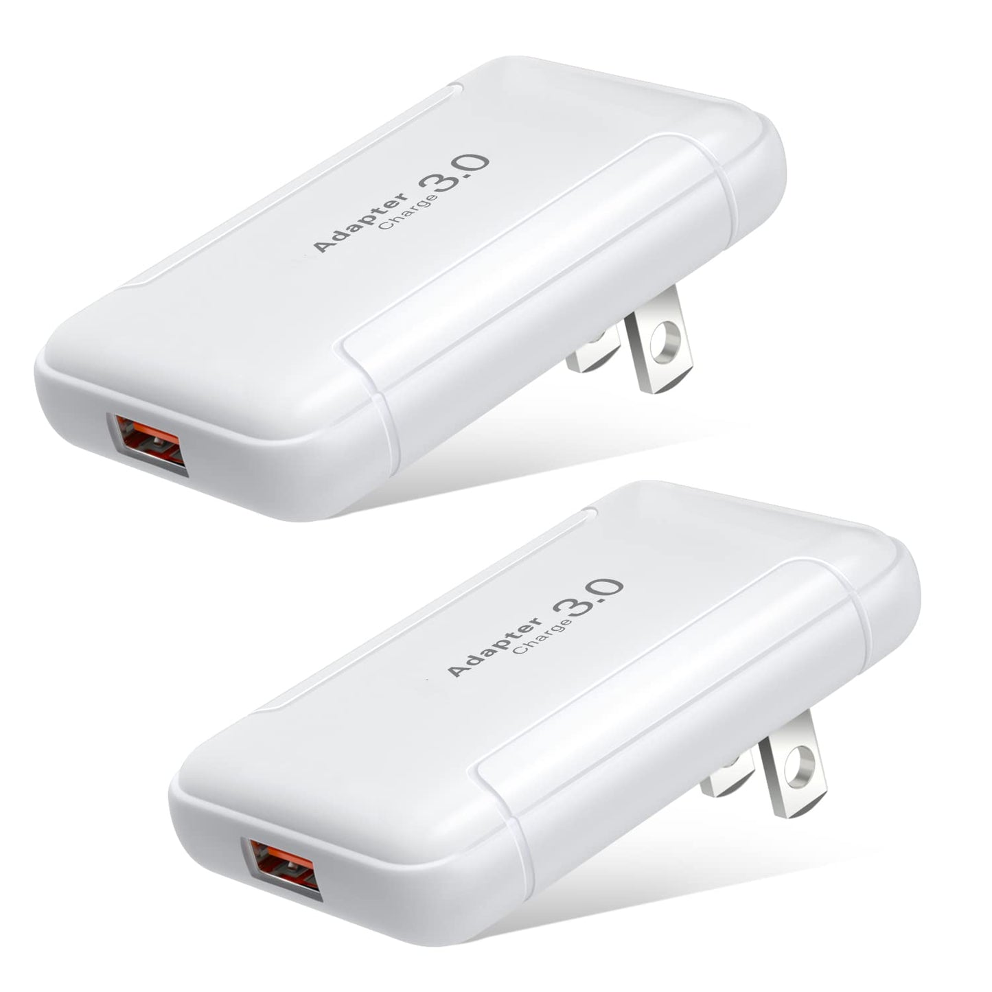 Slim Flat USB Wall Charger, Costyle 2 Pack 18W GaN Tech Fast Charge 3.0 Port Fast Charging Block with Foldable Plug Compatible for Samsung Galaxy S10