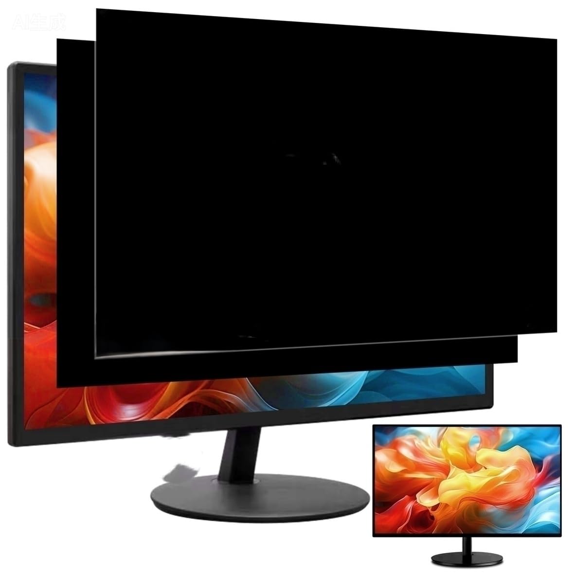2 Pack 22 Inch Privacy Screen for Computer Monitor 16:10 Aspect Ratio, Eye Protection Anti Glare Computer Screen Cover, Removable Anti-Scratch