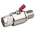 N Lightning Surge Protector Male to Female Bulkhead 0-3GHz with 90V Discharge Gas Tube Coaxial WiFi Lightning Arrestor