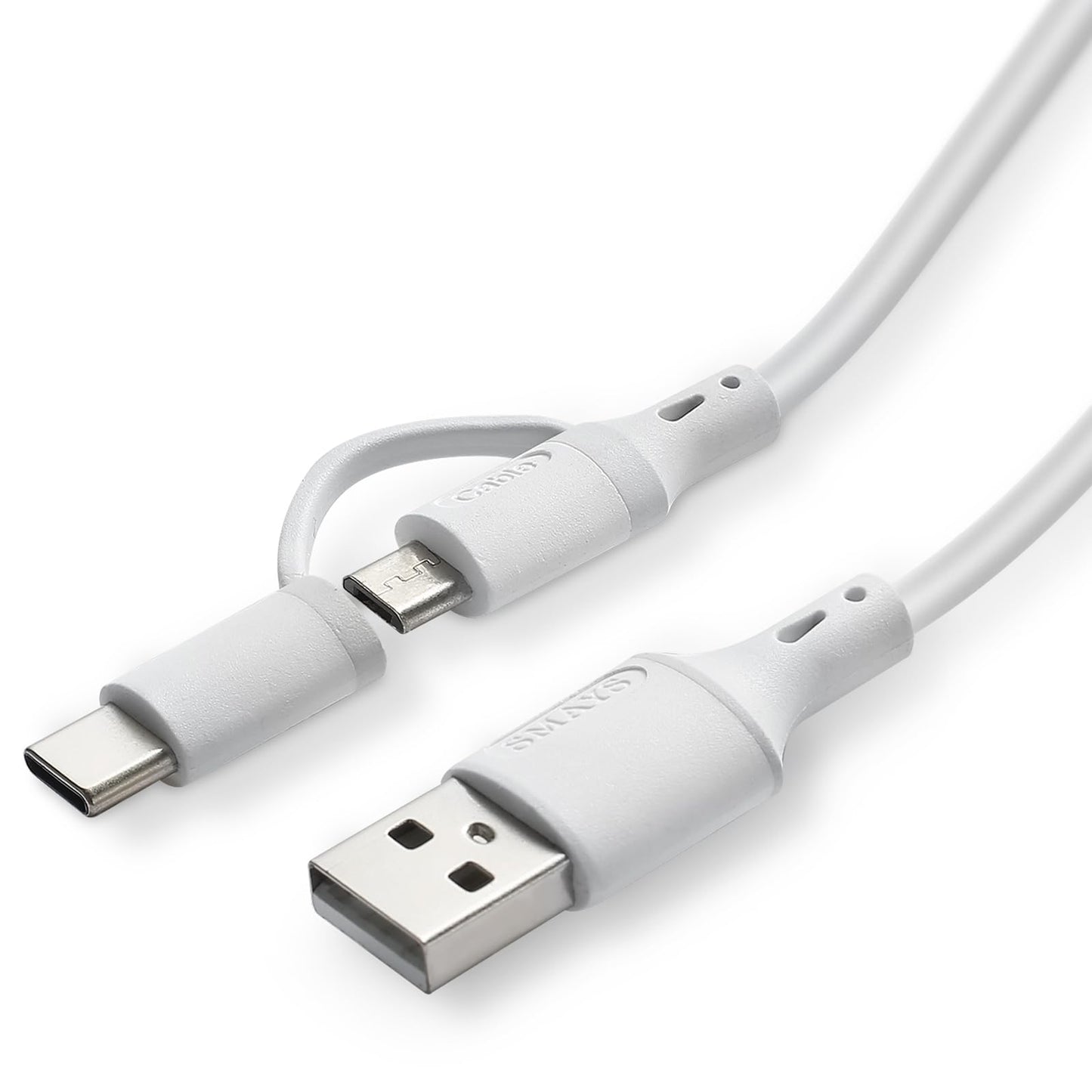 6ft Micro-USB and USB-C Combo Charging Cable for Samsung Galaxy S/A Series, Tab A, Fire Tablets & Kindle Paperwhite