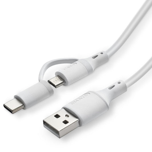 6ft Micro-USB and USB-C Combo Charging Cable for Samsung Galaxy S/A Series, Tab A, Fire Tablets & Kindle Paperwhite
