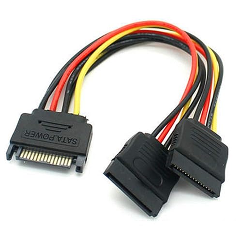 Atneway SATA 15-Pin Power Adapter Cable, SATA 15 Pin Male to SATA 15 Pin Female Power Y-Splitter Extension Cable SATA to SATA Connector (20CM/8inch)