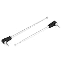 uxcell Telescopic Radio Antenna, 3.5mm Male Jack Phone AM FM Radio 4 Sections Telescoping Antenna Aerial for Portable Radio Stereo Receiver for Home
