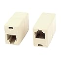 uxcell RJ11 Coupler Connectors, 2 Pcs RJ11 6P4C Female to Female Telephone Extender Line Connector, Straight Jack Coupler Joiner Telephone Extension