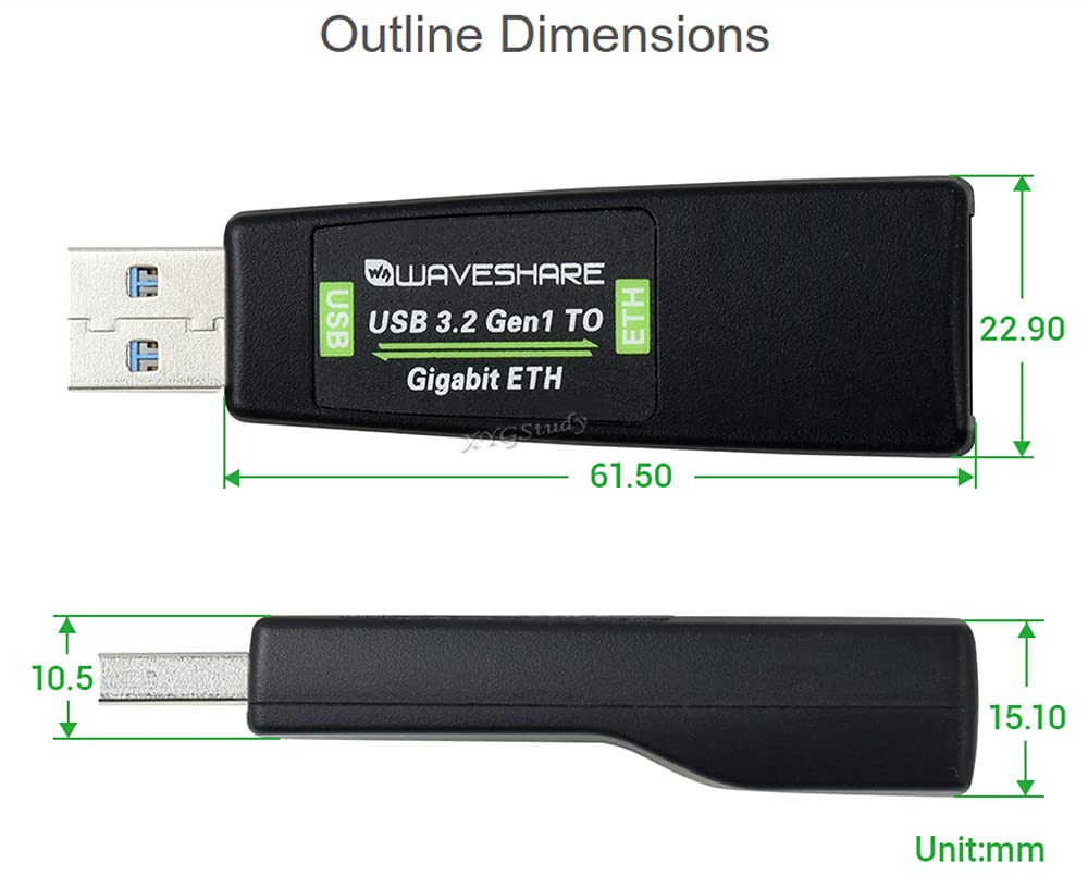 USB 3.2 Gen1 to Gigabit Ethernet Converter Plug and Play Multi Systems Compatibility Driver-Free @XYGStudy (USB 3.2 Gen1 to Gigabit ETH)