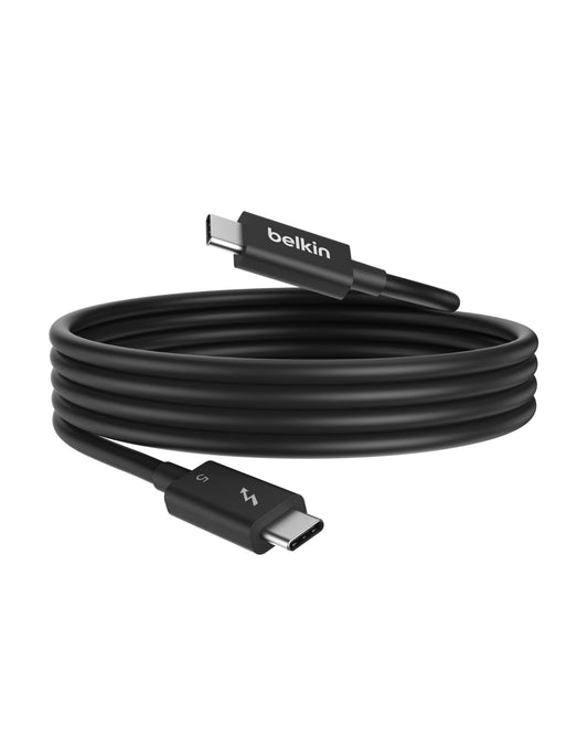 Belkin 3.3ft USB-C Thunderbolt 5 Cable w/ 240W Power Delivery, Bandwidth Boost Up to 120Gbps, 3x Faster Data Transfer, and 4K UHD Display Resolution