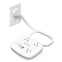 TROND Travel Power Strip with PD 20W USB C, Extension Cord with 3 Widely Spaced Outlets and Fast Charging USB, 2.6FT Wrapped Around Power Strip