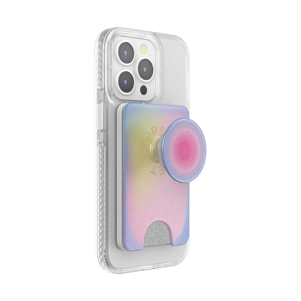 PopSockets Phone Wallet with Expanding Grip and Adapter Ring for MagSafe®, Phone Card Holder, Wireless Charging Compatible, Wallet Compatible