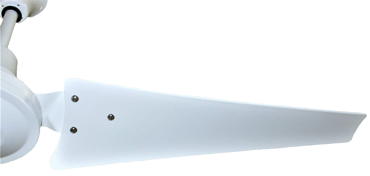 VES 60" Industrial Indoor/Outdoor Moisture Resistant AC Ceiling Fan, White, Poly Blades - AC Motor