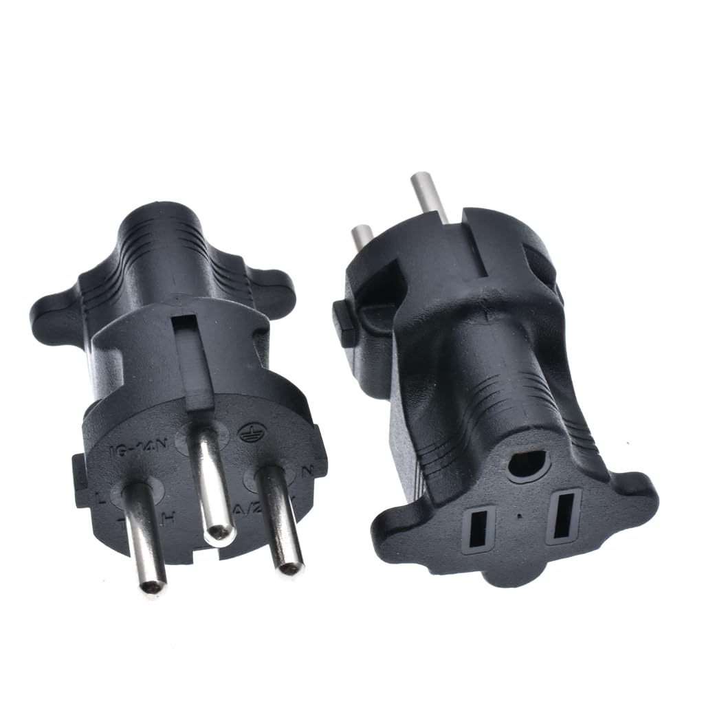 Tekit Israel US Plug Adapter Power Converter,USA NEMA 5-15R Female Receptacle to Israel Male Electrical Adapter,Israel to US 3 Prong Strandard NEMA…