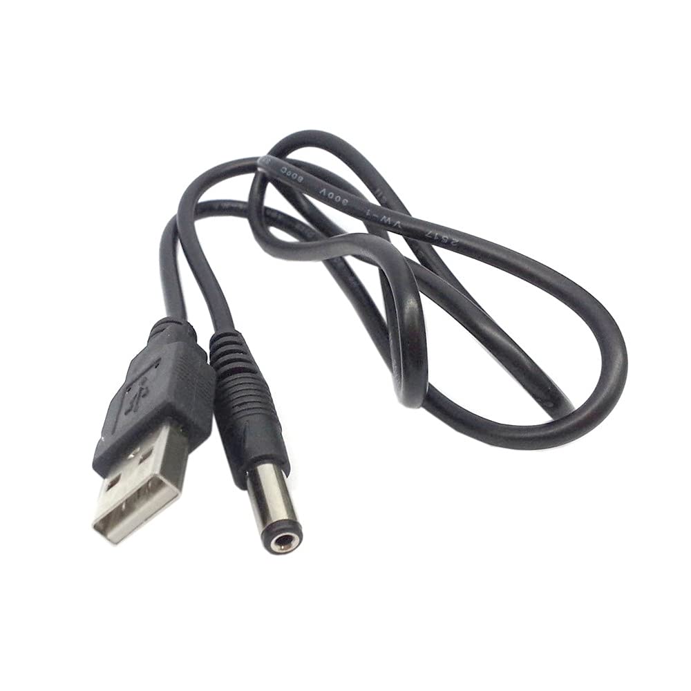 JSER USB 2.0 A Type Male to 5.5 x 2.5mm DC 5V Power Plug Barrel Connector Charge Cable 3ft