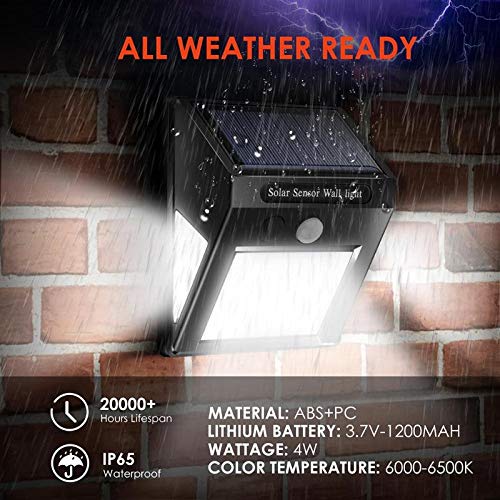 YI Lighting Solar Security Lights Solar Motion Sensor Lights Wireless Waterproof for Wall Fence Garden (2-Pack)