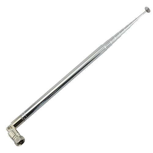Maxmoral 1 Piece FM Telescopic Aerial Antenna with F Male Connector 10 Sections 1.2m 75 Ohm TV Radio DAB AM/FM for Home Audio Radio Stereo Receiver