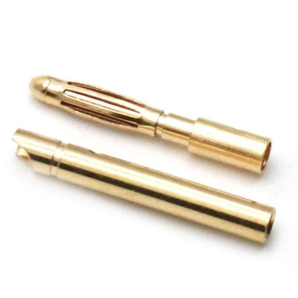 Yohii 2.0mm Male and Female Bullet Banana Connectors Plugs - Pack of 10 Pairs- (G7.23)