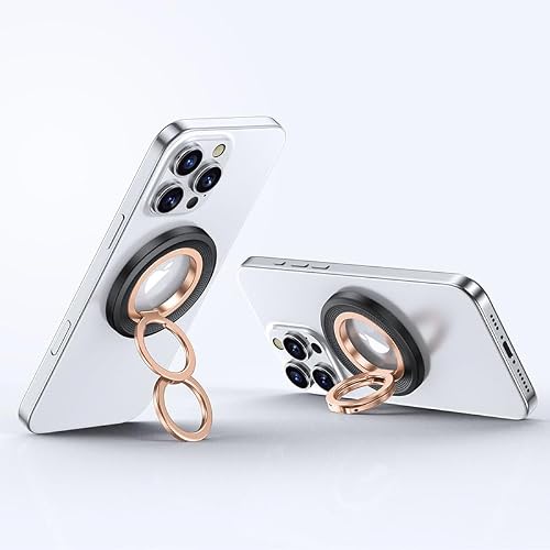 Magnetic Phone Grip, 360° Rotation Magnetic Cell Phone Grip, Ring Holder Kickstand Mag Safe Ring Stand Compatible with iPhone 17 16 15 14 13 12 Pro