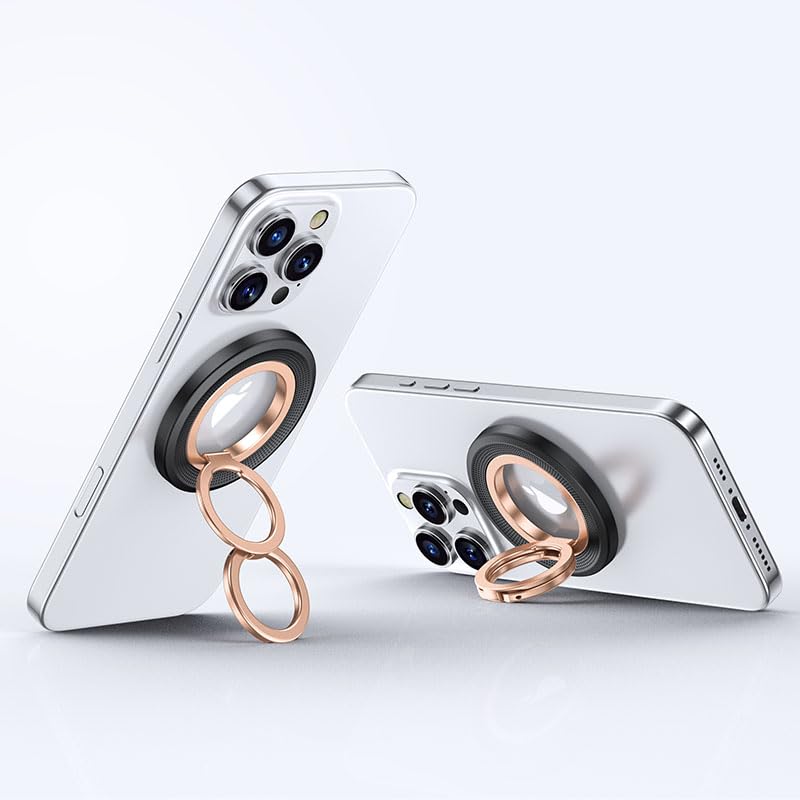 Magnetic Phone Grip, 360° Rotation Magnetic Cell Phone Grip, Ring Holder Kickstand Mag Safe Ring Stand Compatible with iPhone 17 16 15 14 13 12 Pro