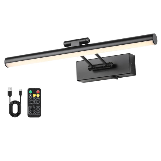 JUSHENG Black Picture Lights for Wall Battery Operated Gallery Lights 3CCT Dimmable Art Lamp Wireless Painting Lights for Display, Portraits 15.35''