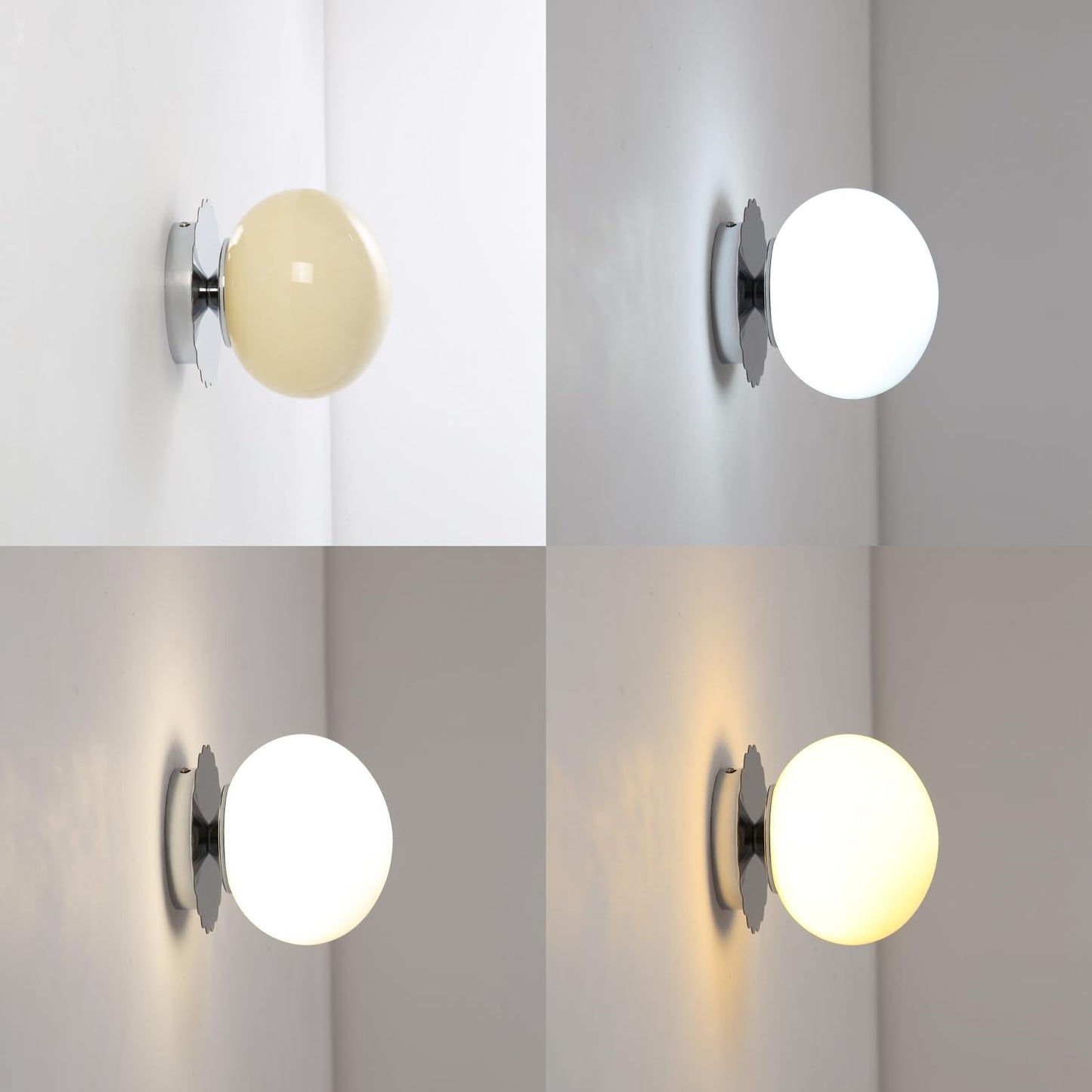 Modern Globe Glass Wall Sconces- Minimalist Home Shop Decor Wall Light 7" Glass Shade Hardwired- 1 Light Mid Century Wall Lamps Indoor Bedroom