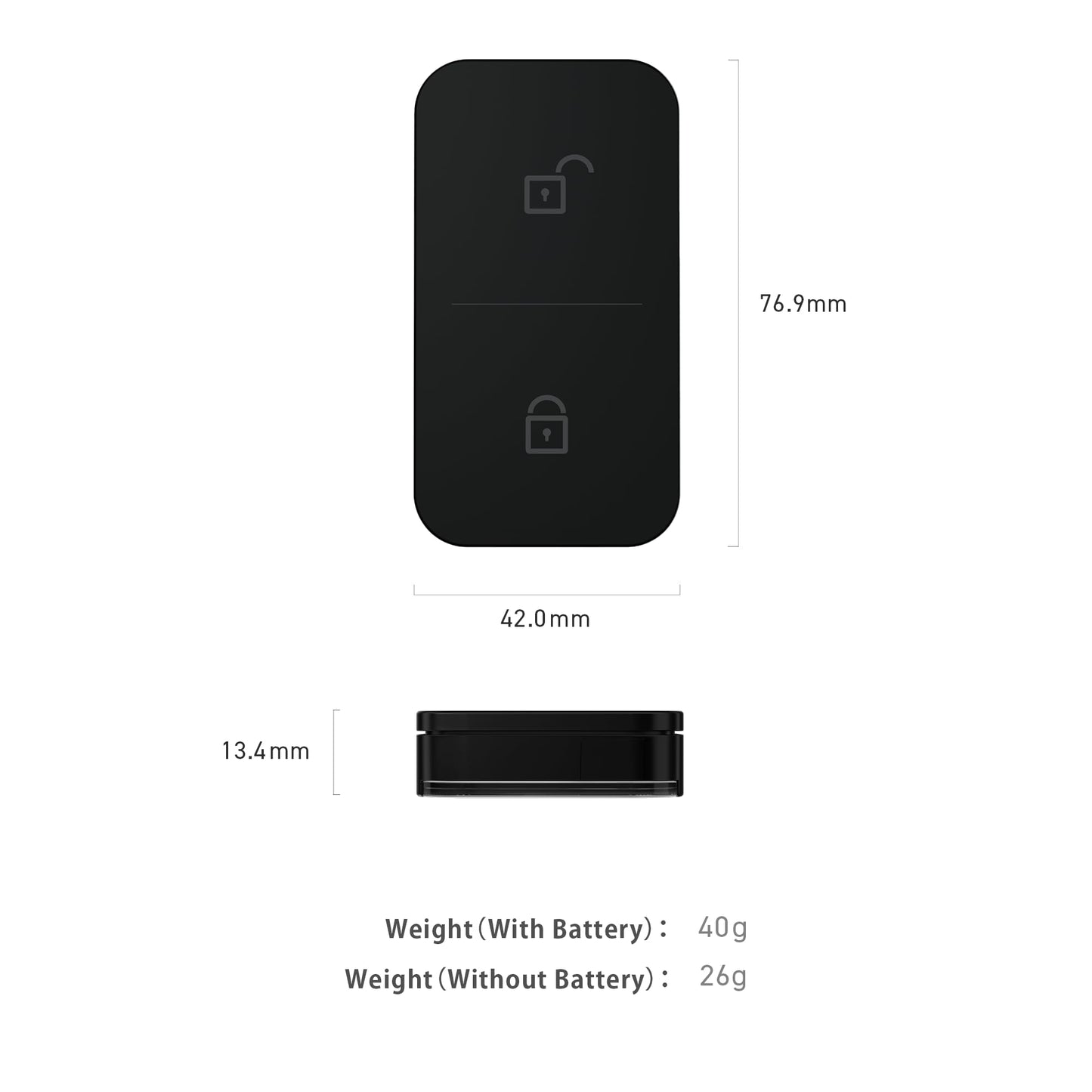 CANDY HOUSE Remote, Smart Bluetooth Button for Sesame 5, 5Pro, 5US, Bot 2 / Cycle 2 Smart Lock (Black)