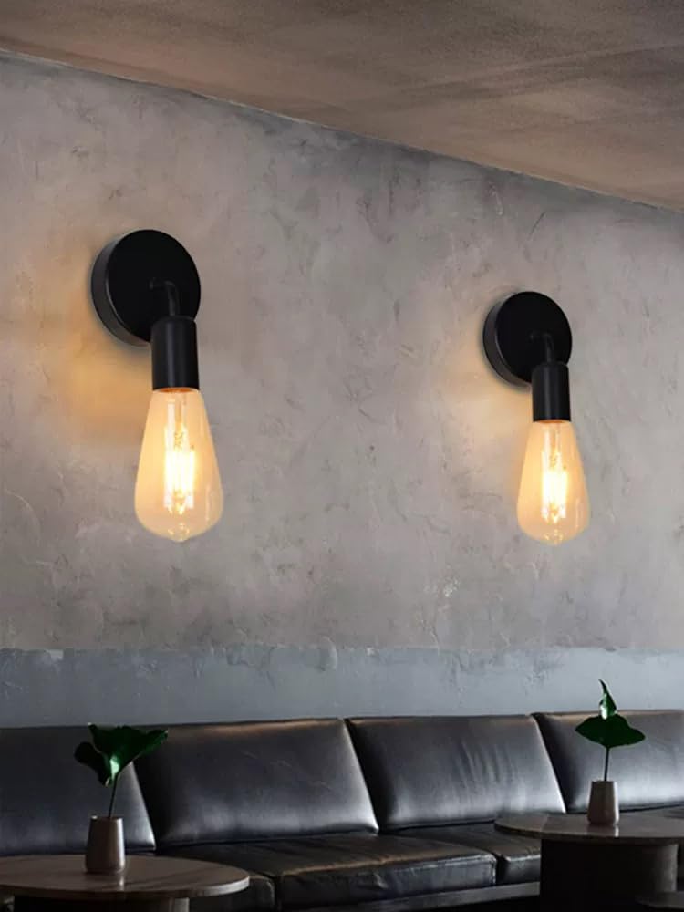 BRIGHTESS W8962 Retro Black Wall Sconce Lamp Simple Lamps Industrial Vintage Farmhouse Wall Lamp for Indoor Hardwired