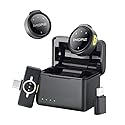 1MORE Mini Wireless Microphone (2 TX + 2 RX), Wireless Lavalier Microphone for iPhone/Android, High Fidelity Audio, Noise Cancellation, 18H Playing