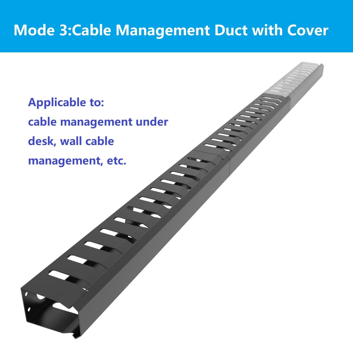 Jingchengmei All Metal 1U 19 Inch Server Rack Wire Management System-Horizontal Rack Mount 12 Larger Slots Cable Manager (AHMMA1U12S, Black)