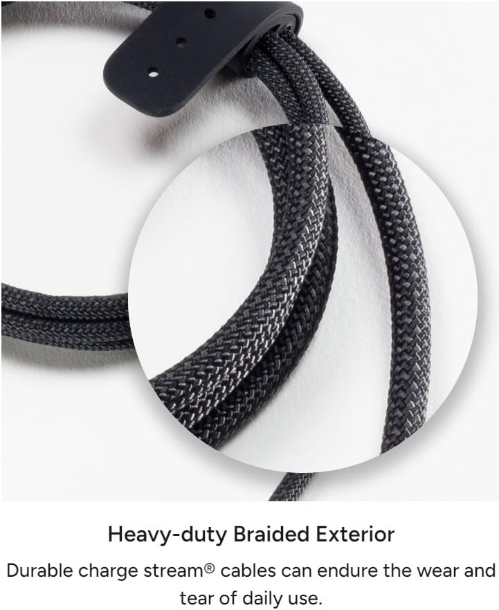 Mophie Charge Stream USB-A to Lightning 2m/6ft Silicone Cable - Long-Lasting Braided Cord with Enduraflex™, Fast Charge Compatible & 12W Power…