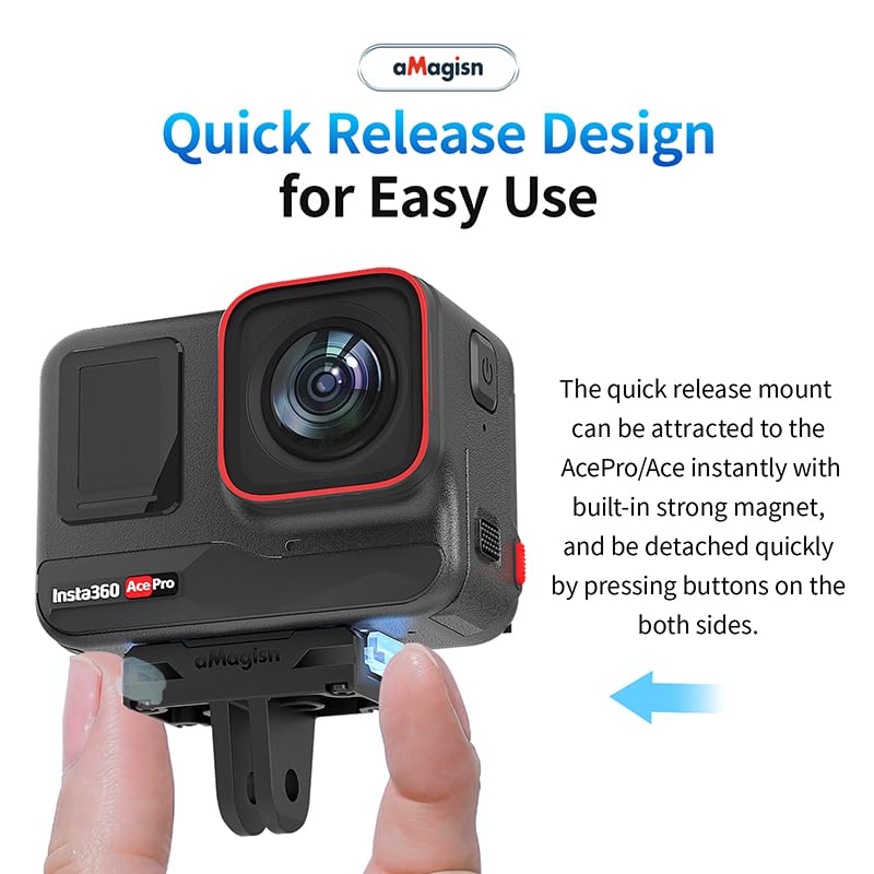 Coyktonty ABS Magnetic Adapter Mount for Insta360 Ace Pro/Insta360 Ace,Two-Claw Adapter Quick Release Adapter with Connection Adapter, Can be Mounted