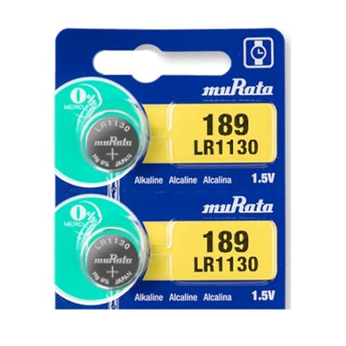 Murata LR1130 Battery 1.55V Alkaline Button Cell - Replaces Sony LR1130 (2 Batteries)