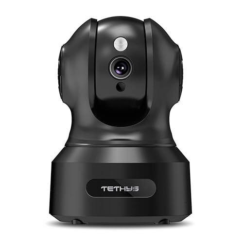TETHYS Wireless Security Camera 1080P Indoor [Work with Alexa] Pan/Tilt WiFi Smart IP Camera Dome Surveillance System w/Night Vision,Motion