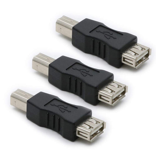 rgzhihuifz 3 Pack USB 2.0 AF/BM Adapter Type A Female to USB B Print Male Adapter Connector Converter Plug