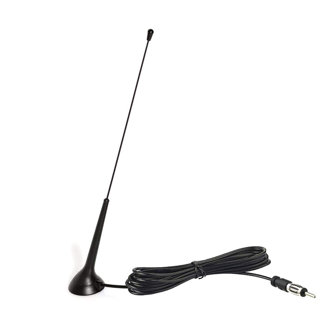 Bingfu Universal Car Radio Antenna Magnetic Base DIN Plug Aerial for Vehicle Truck SUV Truck RV Marine Boat Car Stereo Audio Radio Head Unit CD Media